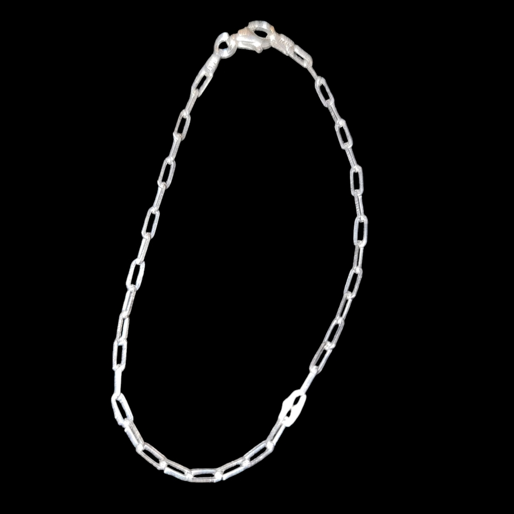 NWOT Sterling Silver Paperclip Bracelet Made in Italy 7"